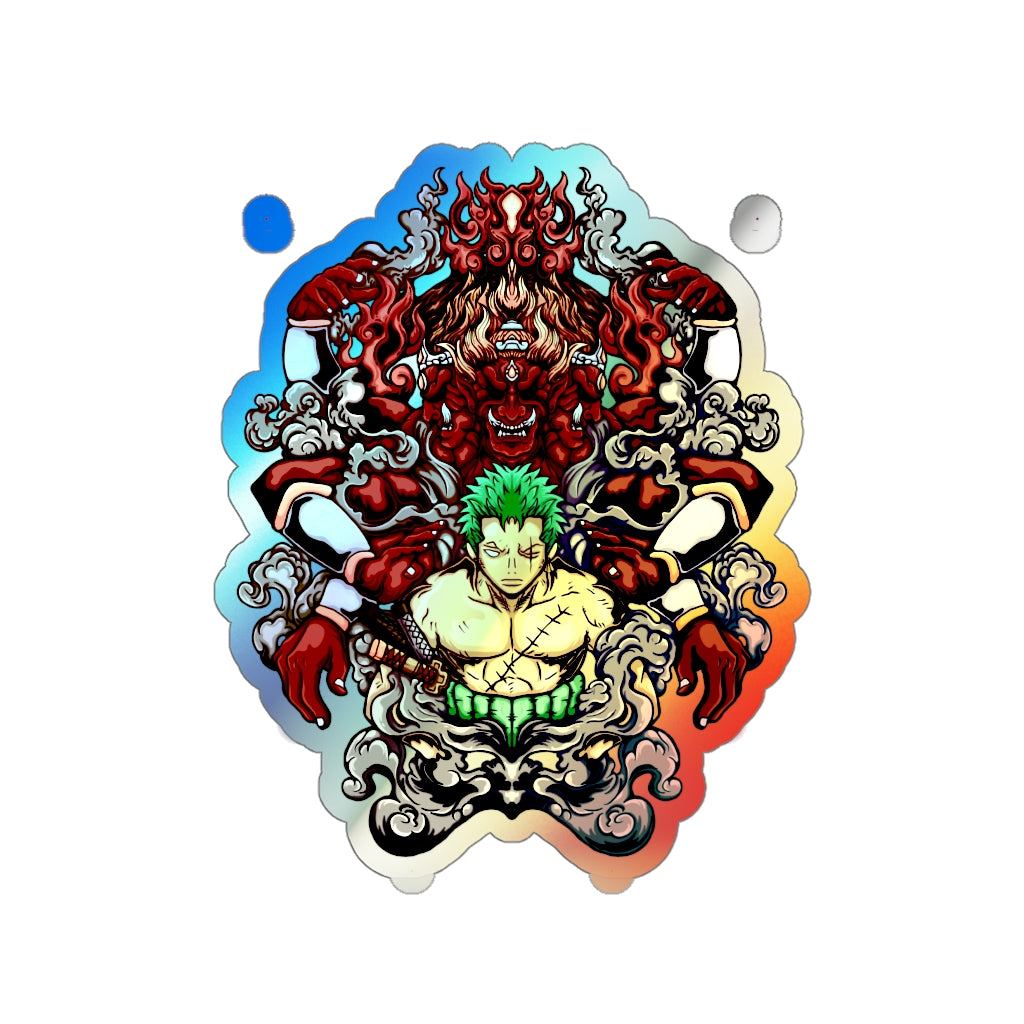 Holographic Zoro Kyutoryu sticker from One Piece