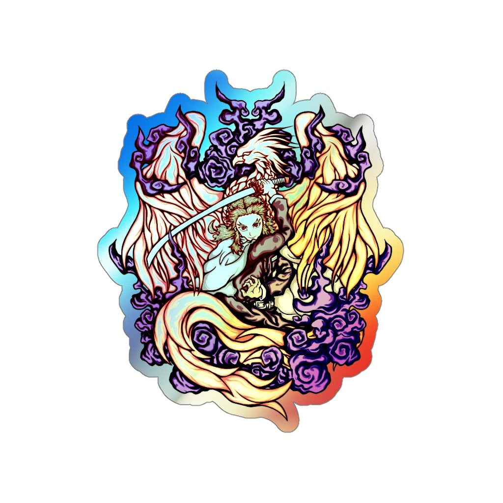 Holographic Rengoku sticker from Demon Slayer anime
