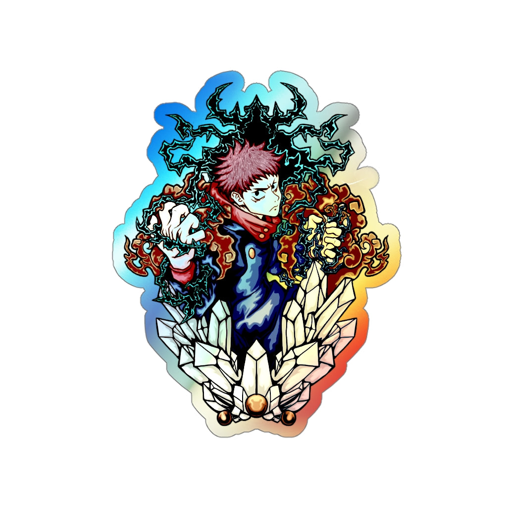 Holographic sticker of Yuji Itadori from Jujutsu Kaisen