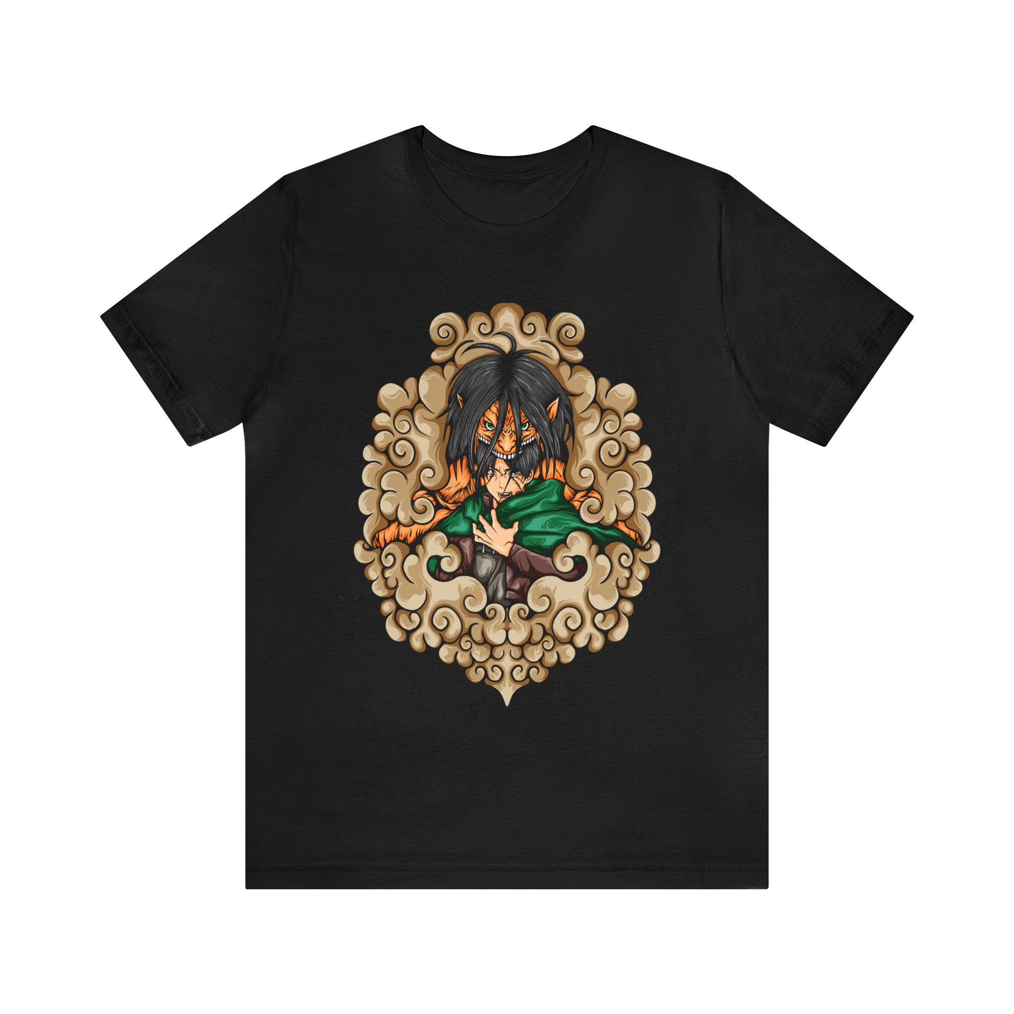 Eren Yeager T-Shirt featuring Attack on Titan design - Black