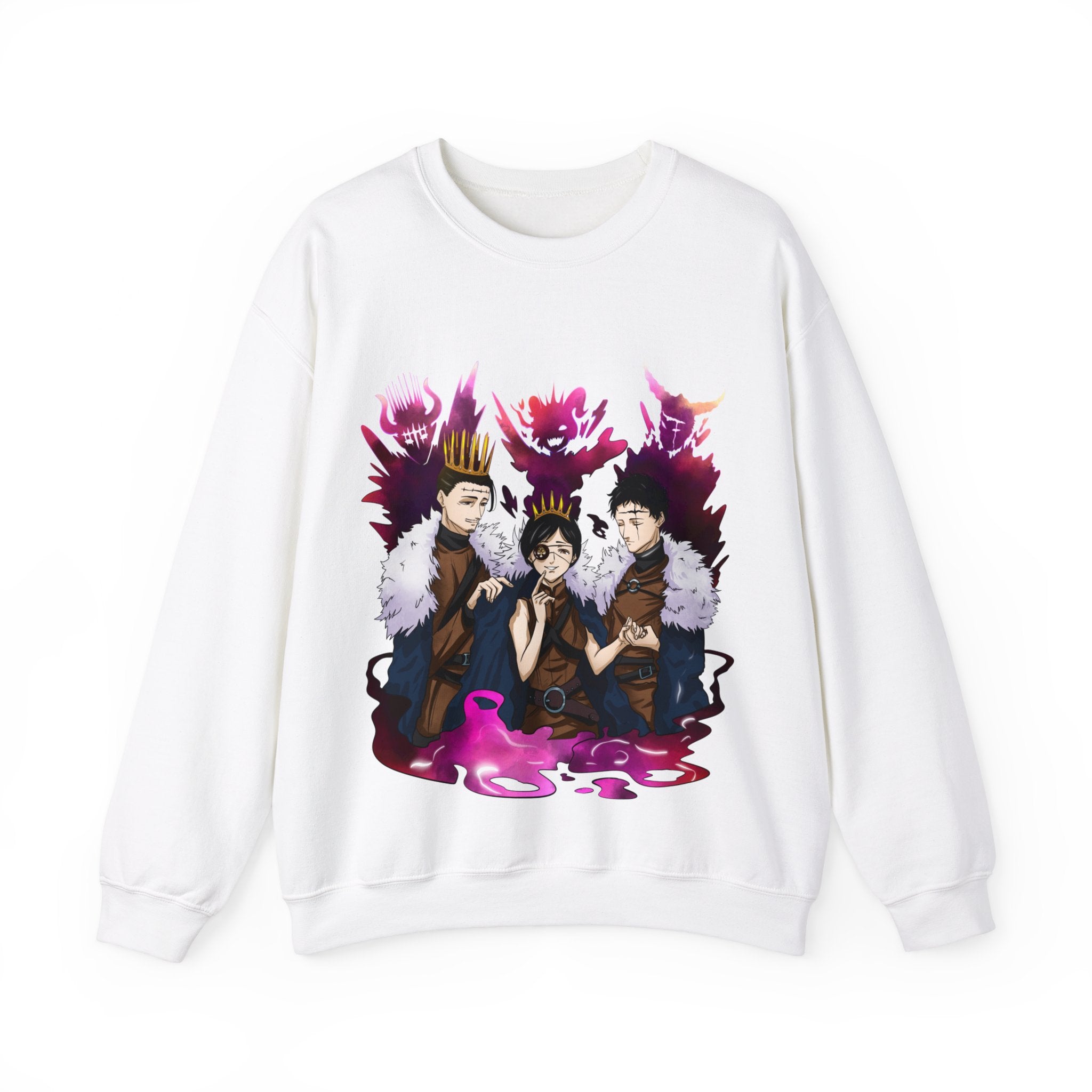 Black Clover Sweatshirt featuring Dark Triad design - White