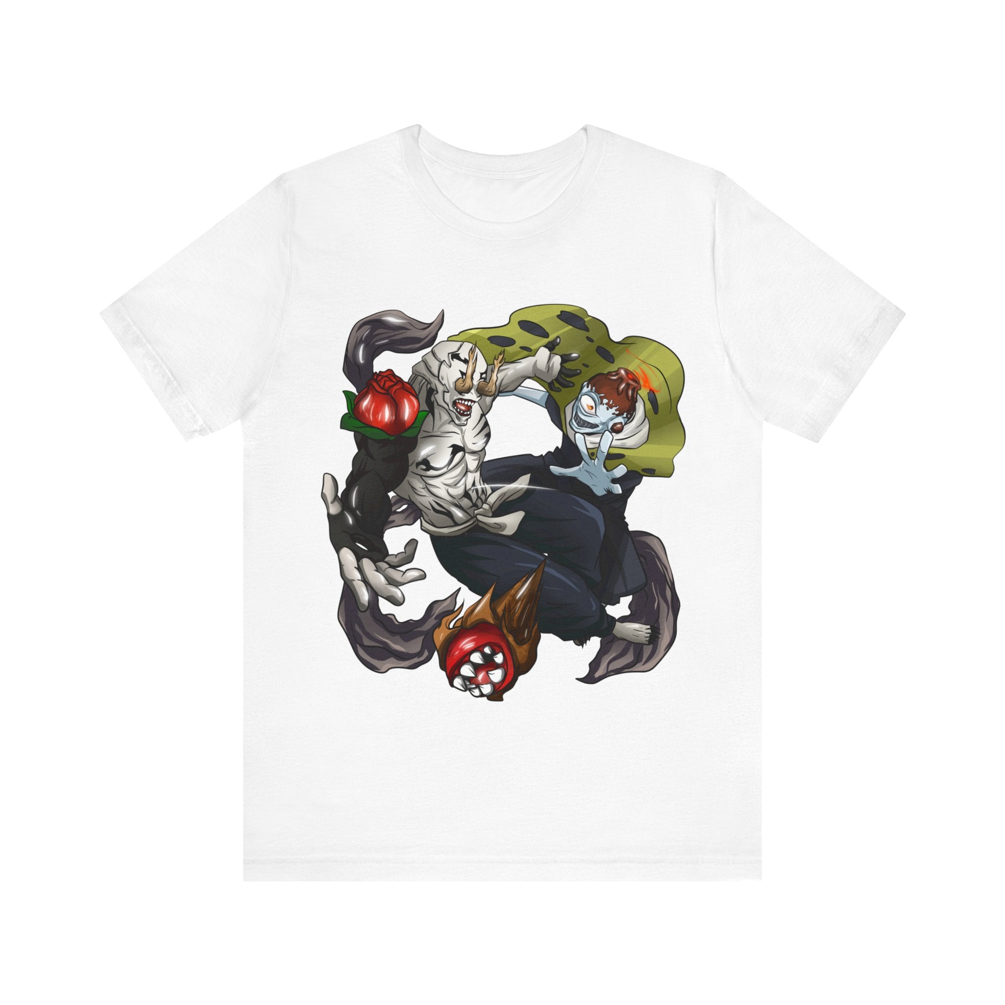 Jujutsu Kaisen T-Shirt featuring Hanami and Jogo design - White