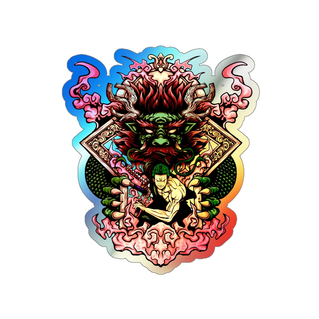 Holographic Zoro Dragon Twister Sticker Design