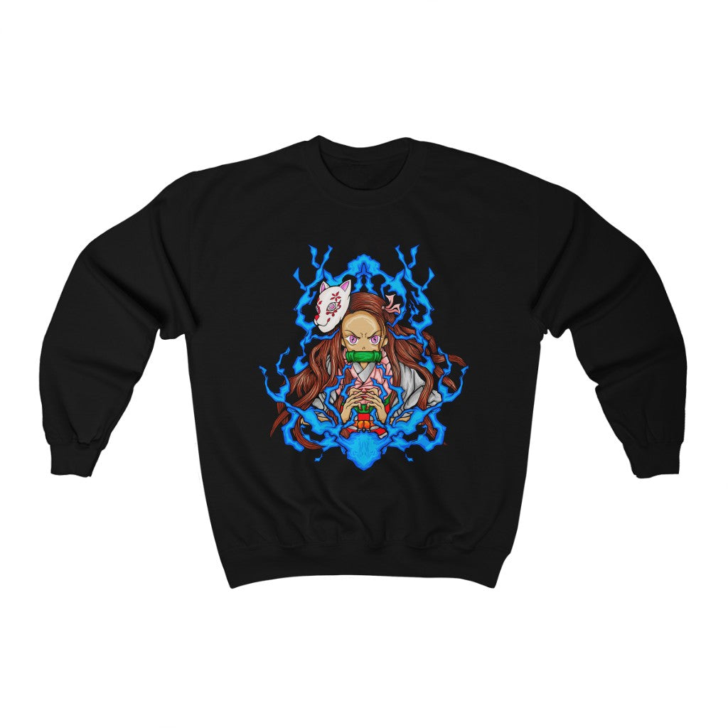 Nezuko Sweatshirt featuring Angry Nezuko Kamado design - Black