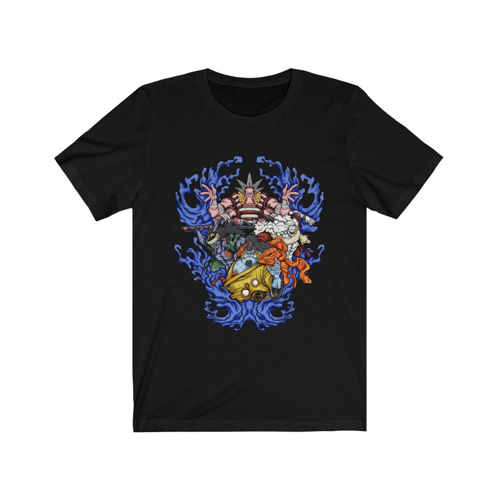 Jinbe T-Shirt featuring Fishmen fighters from One Piece - Black