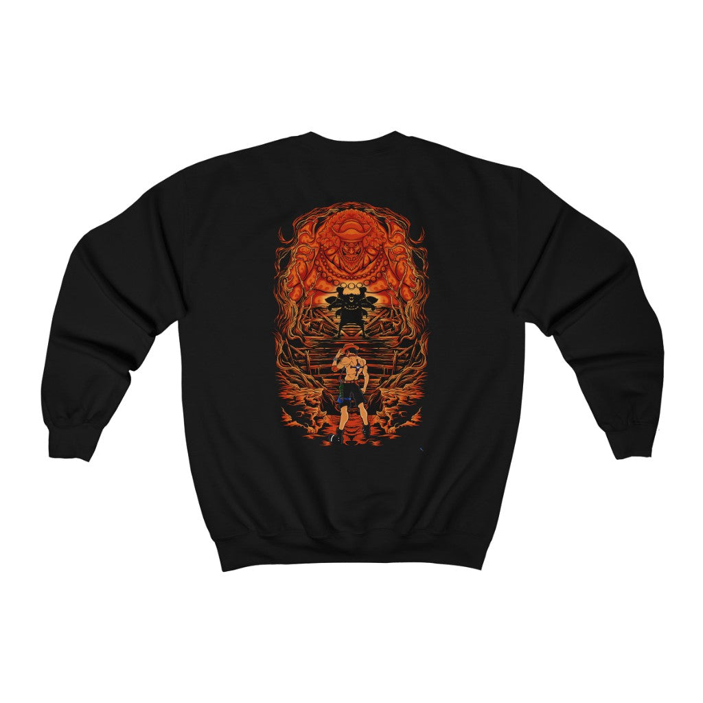 One Piece Sweatshirt featuring Ace and Blackbeard design - Black