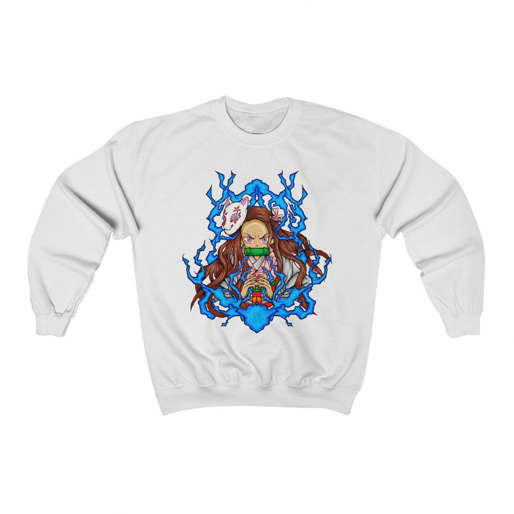 Nezuko Sweatshirt featuring Angry Nezuko Kamado design - White