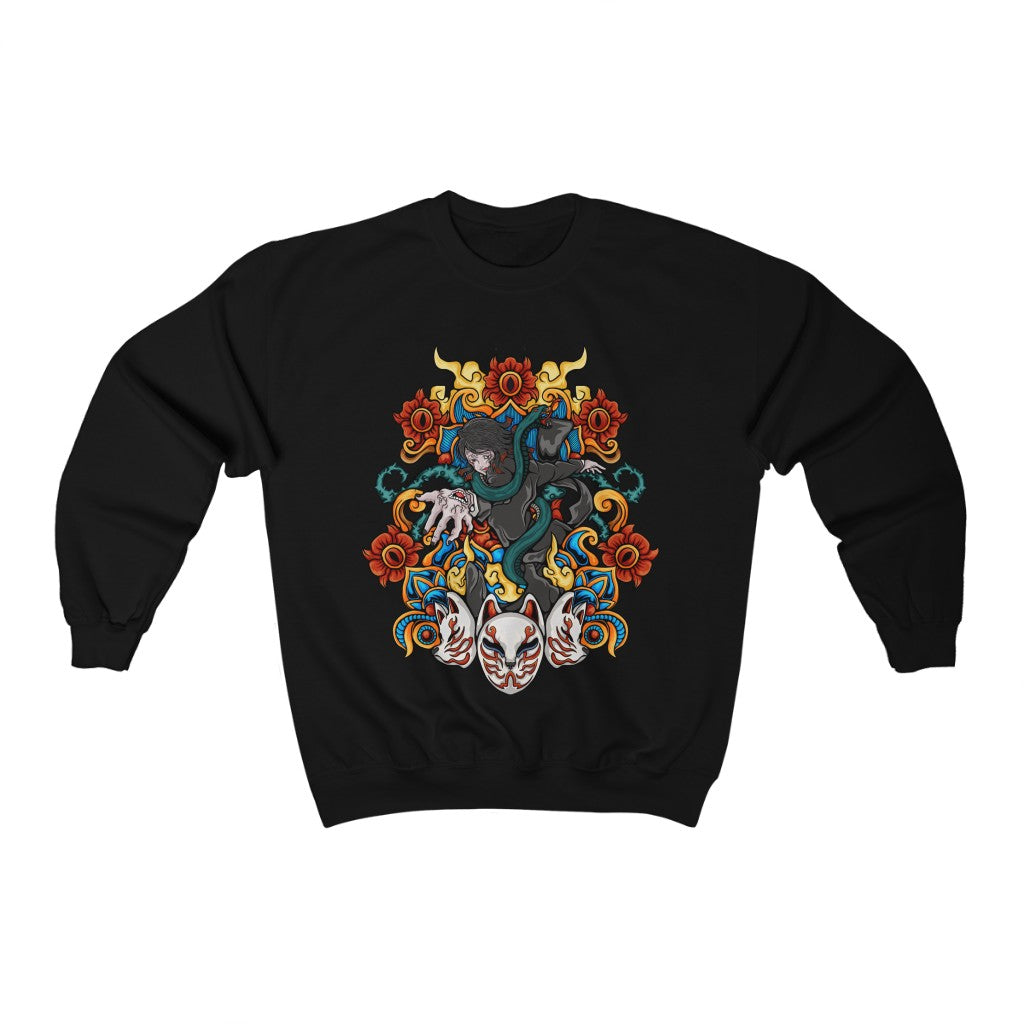 Demon Slayer Sweatshirt featuring Enmu design - Black