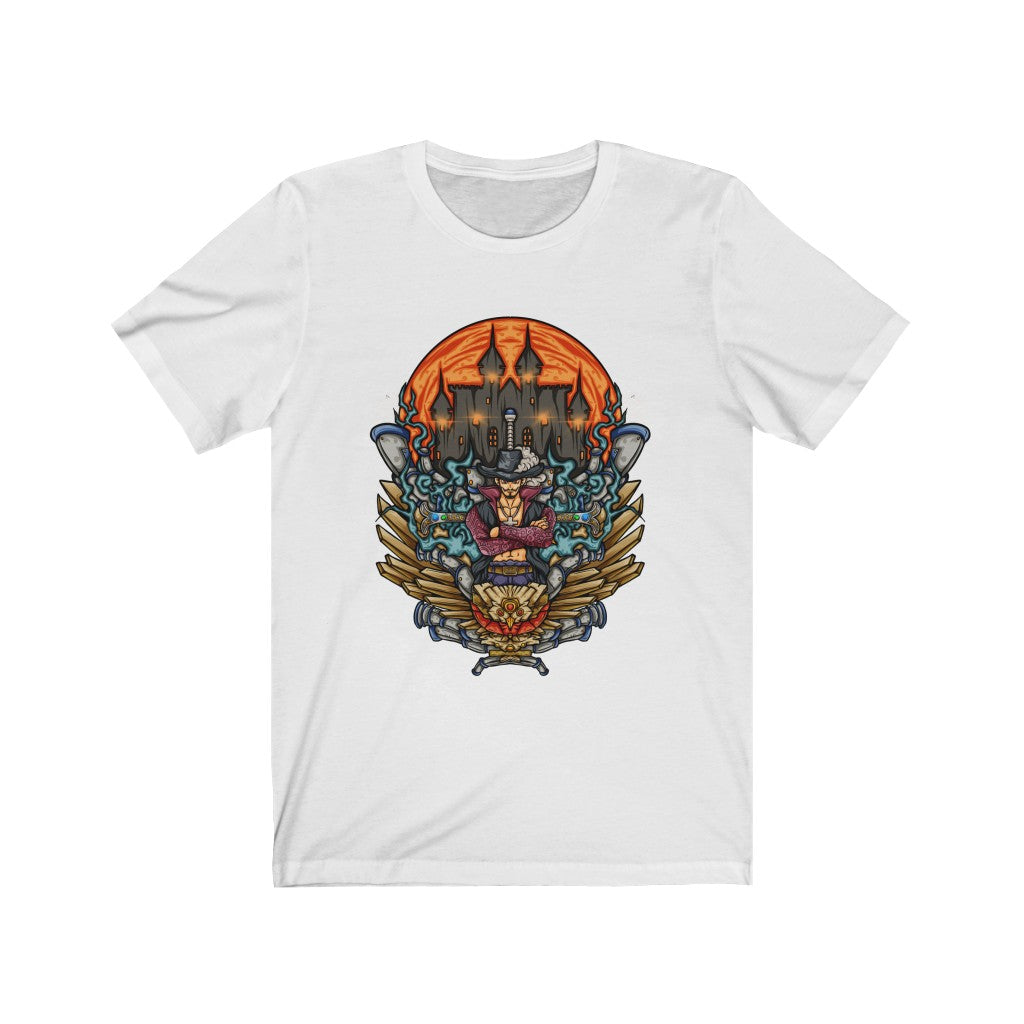 Dracule Mihawk anime T-shirt from One Piece - White